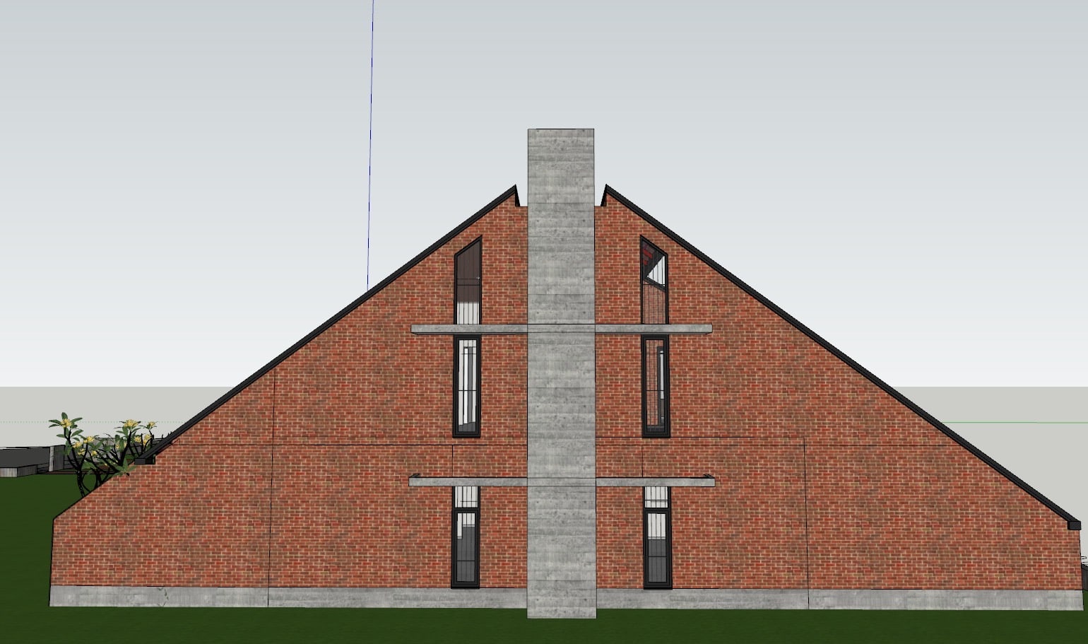 Architectural 3D view of Vinu and Juline Residence by Studio ACIS