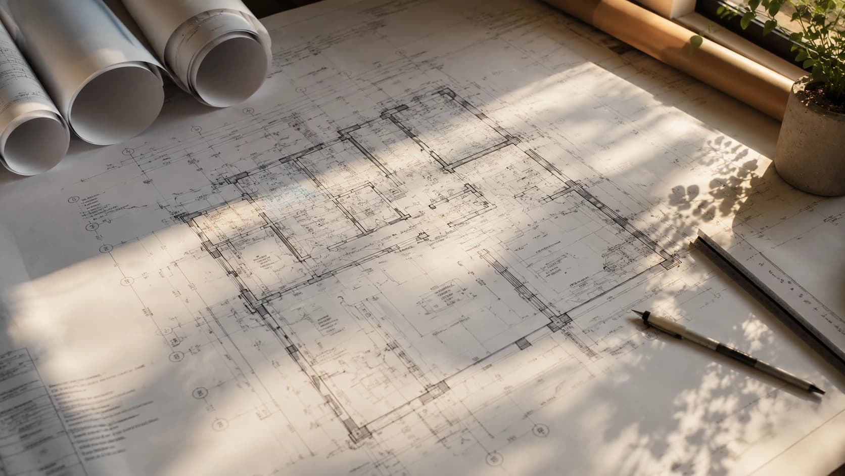 Architectural working drawing for the project
