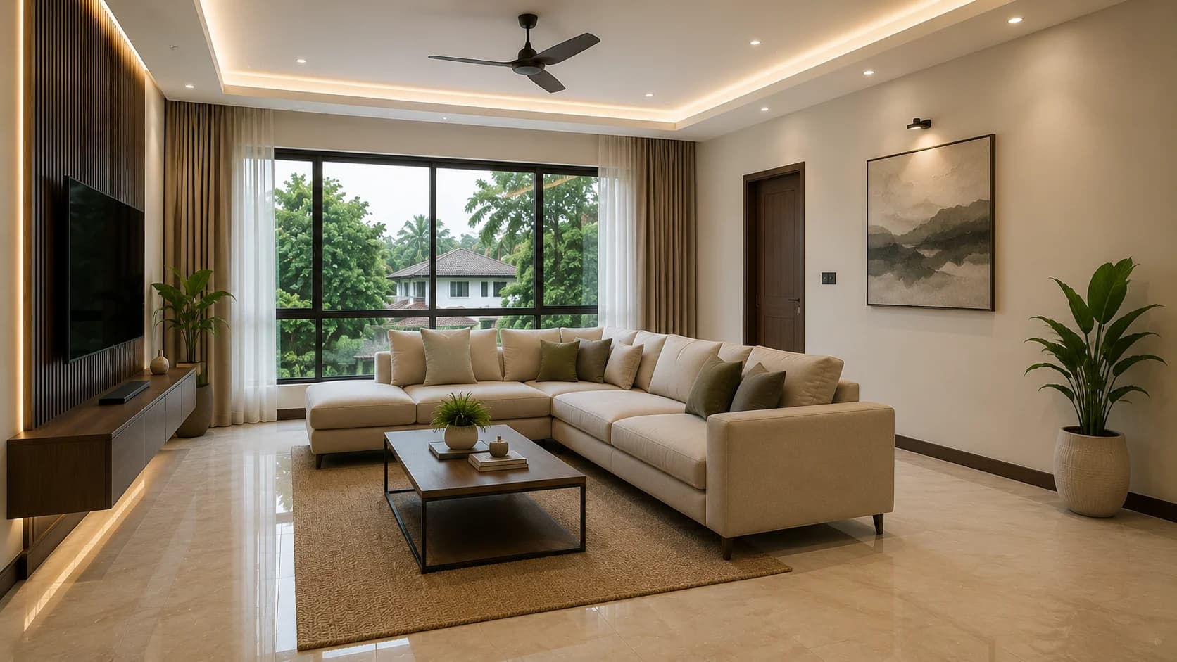 Completed residential living room