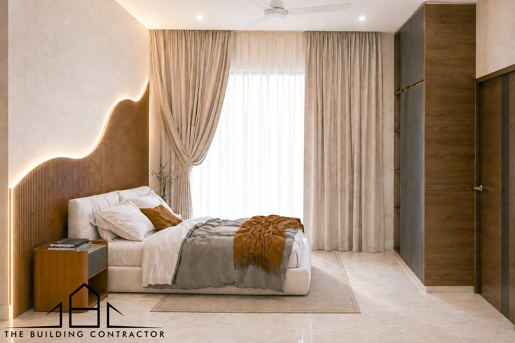 Exterior design visualisation showing cantilevered upper volume at Benhur and Reethu Residence
