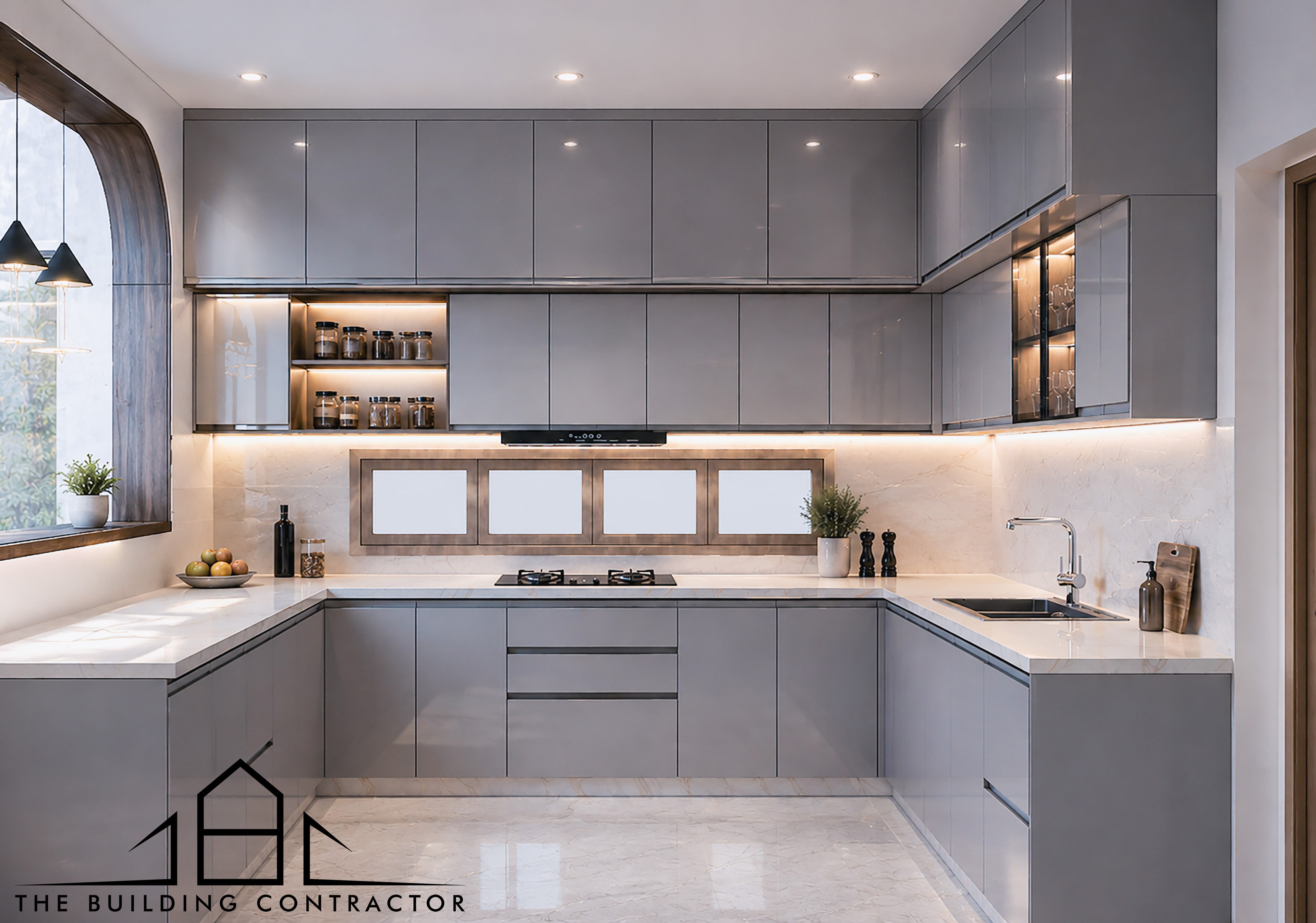 Interior design visualisation of kitchen and utility spaces