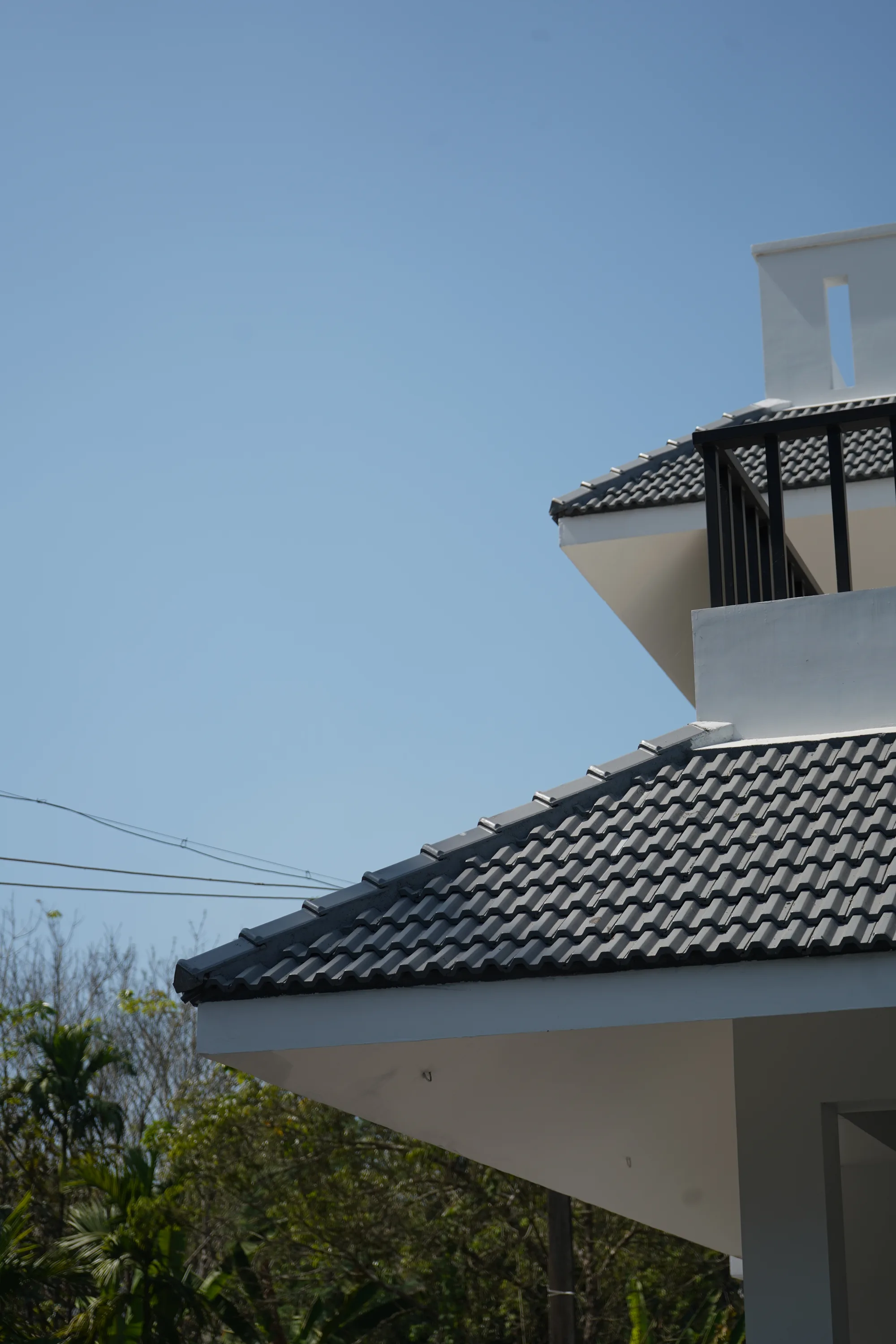 Exterior material and form detail at Danil Alex Residence