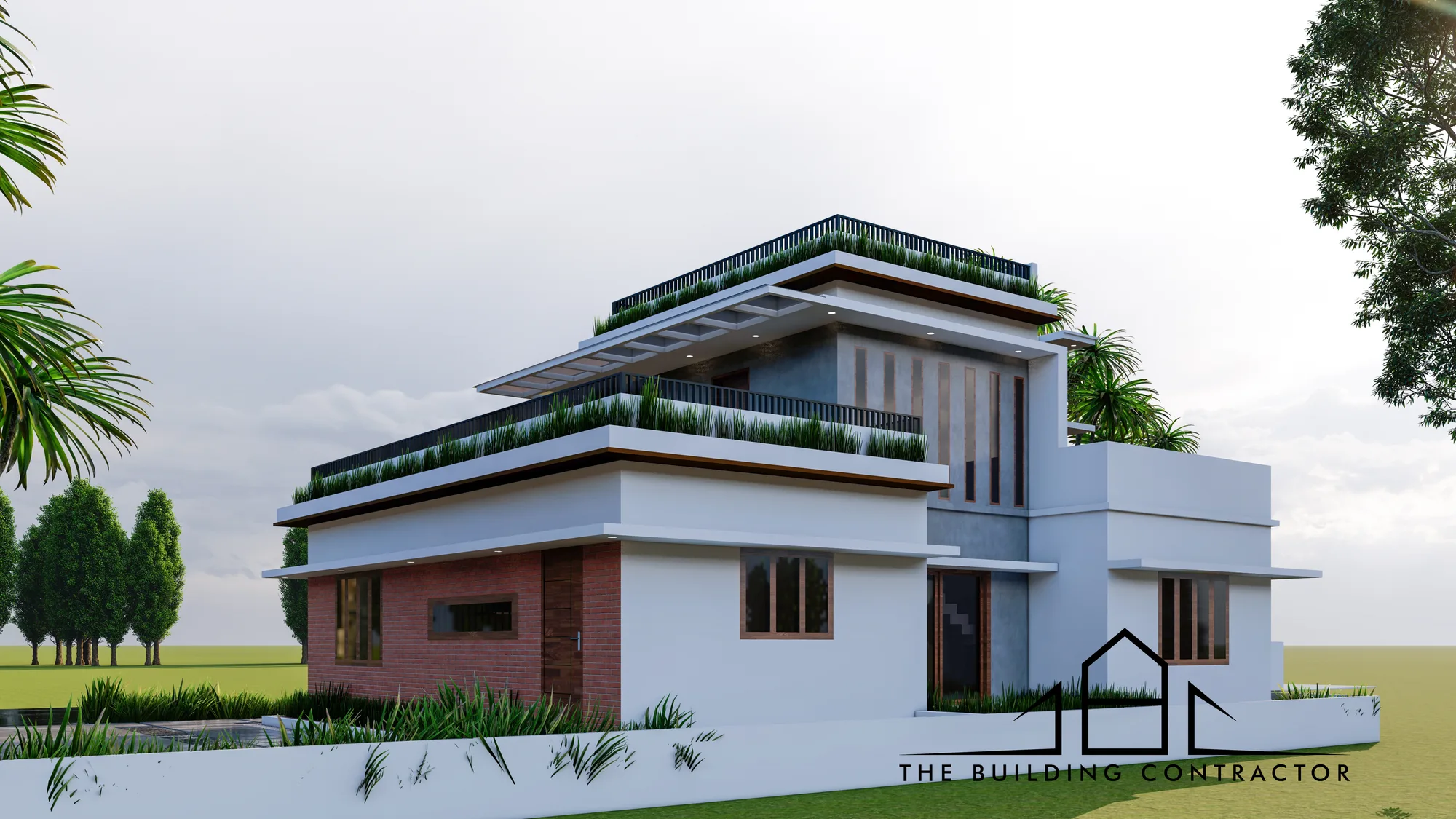 Elevation and material detail at Kanasu Residence