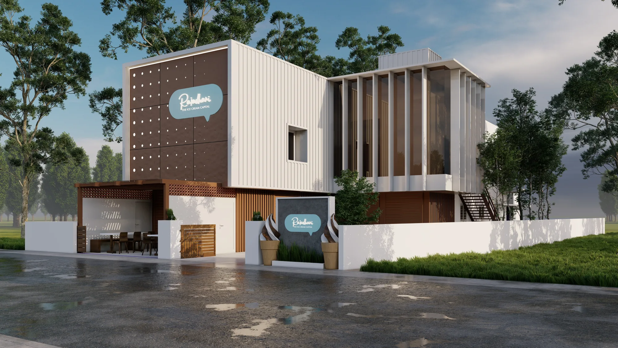 Secondary perspective of Rajadhani Ice Cream Factory, Kandanad