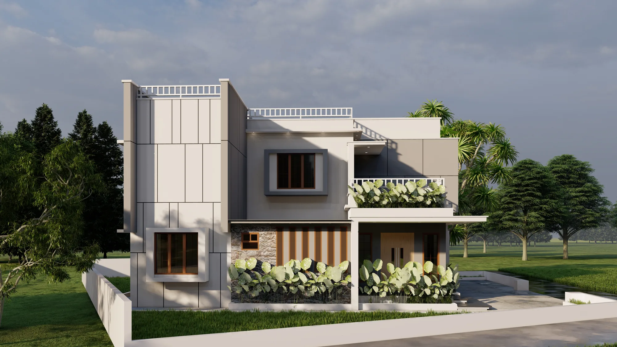 Front elevation of Shaiju P. C. and Geethu Thomas Residence