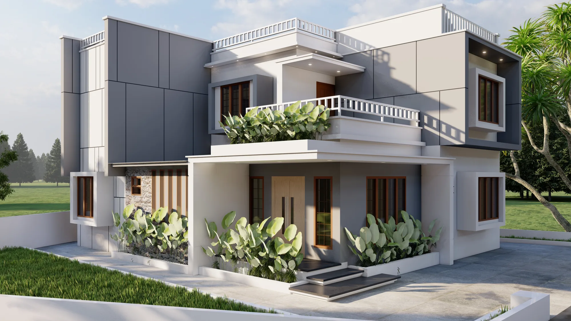 Architectural detail at Shaiju P. C. and Geethu Thomas Residence